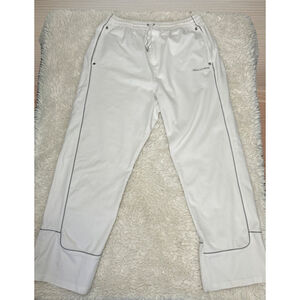 VTG Adidas Men’s 2XL White Track Pants Gray Trim Baggy 90’s 88387